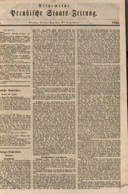 Allgemeine preußische Staats-Zeitung Donnerstag 8. Dezember 1842