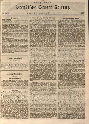 Allgemeine preußische Staats-Zeitung Samstag 10. Dezember 1842