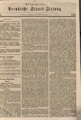 Allgemeine preußische Staats-Zeitung Dienstag 13. Dezember 1842