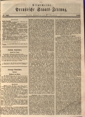 Allgemeine preußische Staats-Zeitung Samstag 17. Dezember 1842