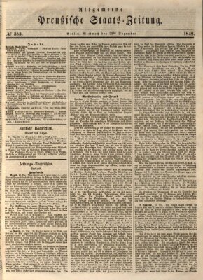 Allgemeine preußische Staats-Zeitung Mittwoch 21. Dezember 1842