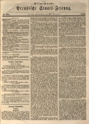 Allgemeine preußische Staats-Zeitung Donnerstag 22. Dezember 1842