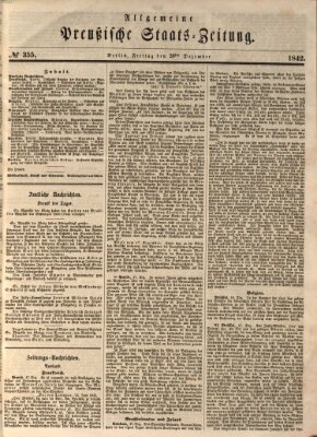 Allgemeine preußische Staats-Zeitung Freitag 23. Dezember 1842