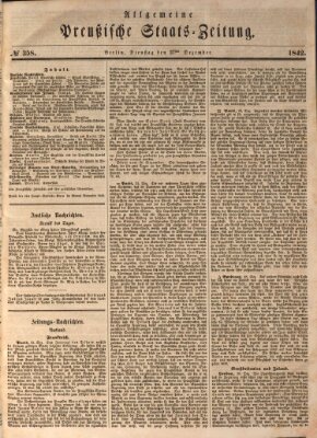 Allgemeine preußische Staats-Zeitung Dienstag 27. Dezember 1842