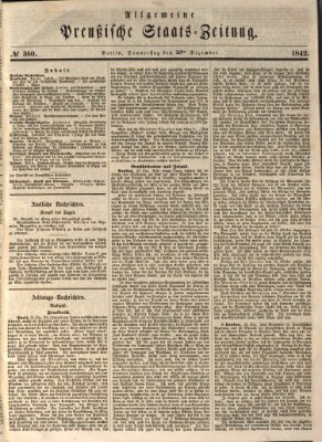 Allgemeine preußische Staats-Zeitung Donnerstag 29. Dezember 1842