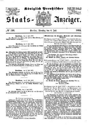 Königlich Preußischer Staats-Anzeiger (Allgemeine preußische Staats-Zeitung) Dienstag 6. Juli 1852