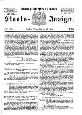 Königlich Preußischer Staats-Anzeiger (Allgemeine preußische Staats-Zeitung) Donnerstag 29. Juli 1852