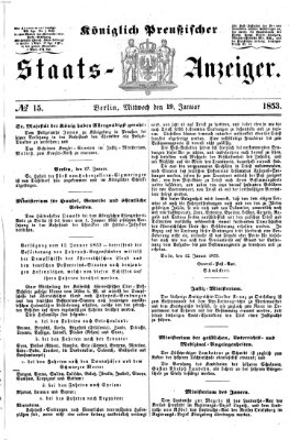 Königlich Preußischer Staats-Anzeiger (Allgemeine preußische Staats-Zeitung) Mittwoch 19. Januar 1853