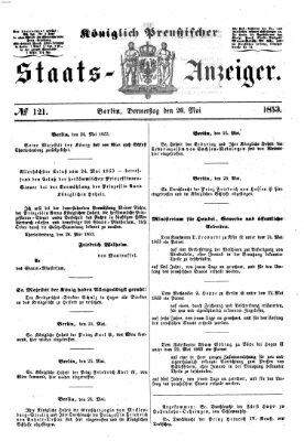 Königlich Preußischer Staats-Anzeiger (Allgemeine preußische Staats-Zeitung) Donnerstag 26. Mai 1853