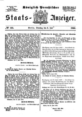 Königlich Preußischer Staats-Anzeiger (Allgemeine preußische Staats-Zeitung) Dienstag 5. Juli 1853