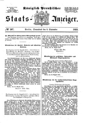 Königlich Preußischer Staats-Anzeiger (Allgemeine preußische Staats-Zeitung) Samstag 3. September 1853