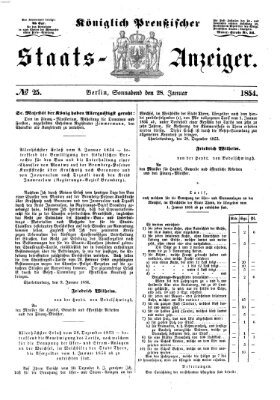 Königlich Preußischer Staats-Anzeiger (Allgemeine preußische Staats-Zeitung) Samstag 28. Januar 1854