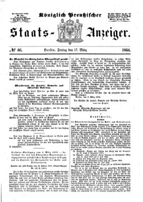 Königlich Preußischer Staats-Anzeiger (Allgemeine preußische Staats-Zeitung) Freitag 17. März 1854