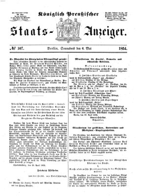 Königlich Preußischer Staats-Anzeiger (Allgemeine preußische Staats-Zeitung) Samstag 6. Mai 1854