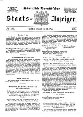 Königlich Preußischer Staats-Anzeiger (Allgemeine preußische Staats-Zeitung) Freitag 19. Mai 1854