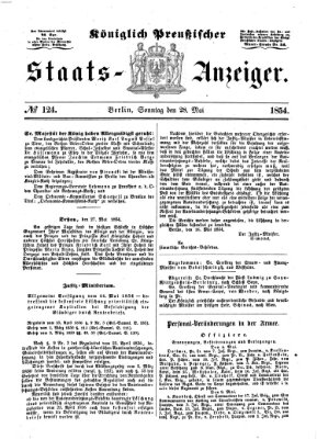 Königlich Preußischer Staats-Anzeiger (Allgemeine preußische Staats-Zeitung) Sonntag 28. Mai 1854