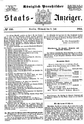 Königlich Preußischer Staats-Anzeiger (Allgemeine preußische Staats-Zeitung) Mittwoch 5. Juli 1854