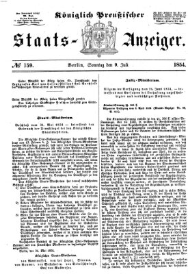 Königlich Preußischer Staats-Anzeiger (Allgemeine preußische Staats-Zeitung) Sonntag 9. Juli 1854