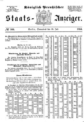 Königlich Preußischer Staats-Anzeiger (Allgemeine preußische Staats-Zeitung) Samstag 15. Juli 1854