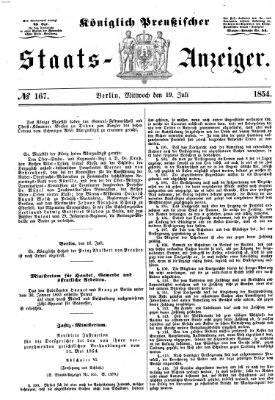 Königlich Preußischer Staats-Anzeiger (Allgemeine preußische Staats-Zeitung) Mittwoch 19. Juli 1854