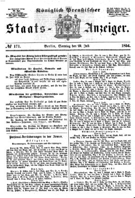 Königlich Preußischer Staats-Anzeiger (Allgemeine preußische Staats-Zeitung) Sonntag 23. Juli 1854