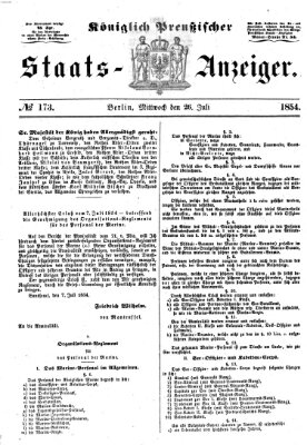 Königlich Preußischer Staats-Anzeiger (Allgemeine preußische Staats-Zeitung) Mittwoch 26. Juli 1854