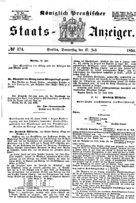 Königlich Preußischer Staats-Anzeiger (Allgemeine preußische Staats-Zeitung) Donnerstag 27. Juli 1854