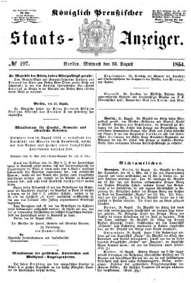 Königlich Preußischer Staats-Anzeiger (Allgemeine preußische Staats-Zeitung) Mittwoch 23. August 1854