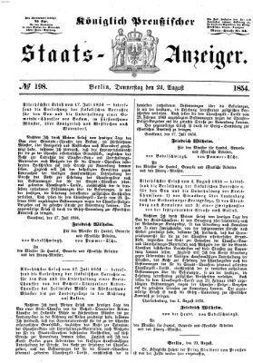 Königlich Preußischer Staats-Anzeiger (Allgemeine preußische Staats-Zeitung) Donnerstag 24. August 1854