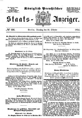 Königlich Preußischer Staats-Anzeiger (Allgemeine preußische Staats-Zeitung) Dienstag 31. Oktober 1854