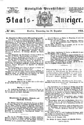 Königlich Preußischer Staats-Anzeiger (Allgemeine preußische Staats-Zeitung) Donnerstag 28. Dezember 1854