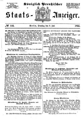 Königlich Preußischer Staats-Anzeiger (Allgemeine preußische Staats-Zeitung) Dienstag 3. Juli 1855