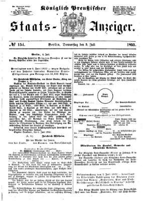 Königlich Preußischer Staats-Anzeiger (Allgemeine preußische Staats-Zeitung) Donnerstag 5. Juli 1855