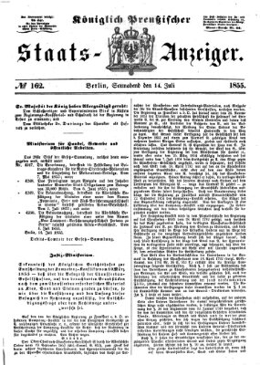 Königlich Preußischer Staats-Anzeiger (Allgemeine preußische Staats-Zeitung) Samstag 14. Juli 1855