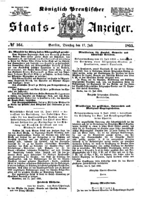 Königlich Preußischer Staats-Anzeiger (Allgemeine preußische Staats-Zeitung) Dienstag 17. Juli 1855