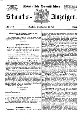 Königlich Preußischer Staats-Anzeiger (Allgemeine preußische Staats-Zeitung) Dienstag 24. Juli 1855