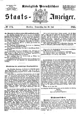 Königlich Preußischer Staats-Anzeiger (Allgemeine preußische Staats-Zeitung) Thursday 26. July 1855