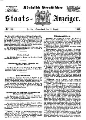 Königlich Preußischer Staats-Anzeiger (Allgemeine preußische Staats-Zeitung) Samstag 11. August 1855