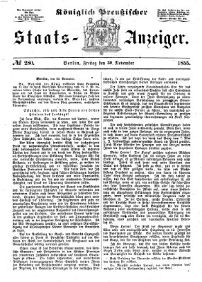 Königlich Preußischer Staats-Anzeiger (Allgemeine preußische Staats-Zeitung) Freitag 30. November 1855