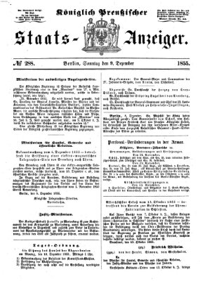 Königlich Preußischer Staats-Anzeiger (Allgemeine preußische Staats-Zeitung) Sonntag 9. Dezember 1855