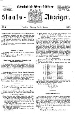 Königlich Preußischer Staats-Anzeiger (Allgemeine preußische Staats-Zeitung) Dienstag 8. Januar 1856