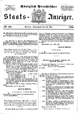 Königlich Preußischer Staats-Anzeiger (Allgemeine preußische Staats-Zeitung) Samstag 24. Mai 1856