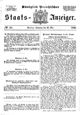 Königlich Preußischer Staats-Anzeiger (Allgemeine preußische Staats-Zeitung) Sonntag 25. Mai 1856