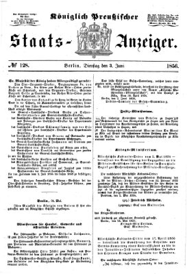 Königlich Preußischer Staats-Anzeiger (Allgemeine preußische Staats-Zeitung) Dienstag 3. Juni 1856