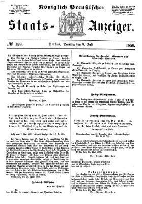 Königlich Preußischer Staats-Anzeiger (Allgemeine preußische Staats-Zeitung) Dienstag 8. Juli 1856