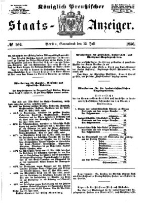 Königlich Preußischer Staats-Anzeiger (Allgemeine preußische Staats-Zeitung) Samstag 12. Juli 1856