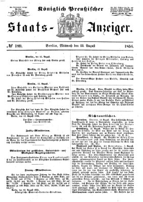 Königlich Preußischer Staats-Anzeiger (Allgemeine preußische Staats-Zeitung) Mittwoch 13. August 1856