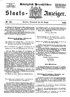 Königlich Preußischer Staats-Anzeiger (Allgemeine preußische Staats-Zeitung) Samstag 23. August 1856