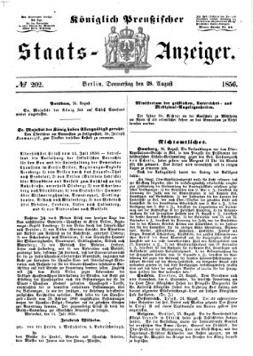 Königlich Preußischer Staats-Anzeiger (Allgemeine preußische Staats-Zeitung) Donnerstag 28. August 1856