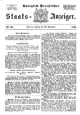 Königlich Preußischer Staats-Anzeiger (Allgemeine preußische Staats-Zeitung) Freitag 28. November 1856